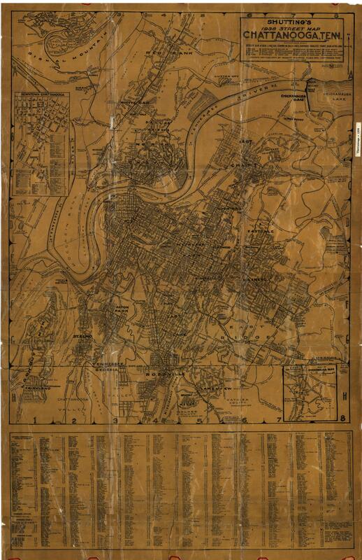 Shutting's street map of Chattanooga, Tennessee, 1938 · Digital ...